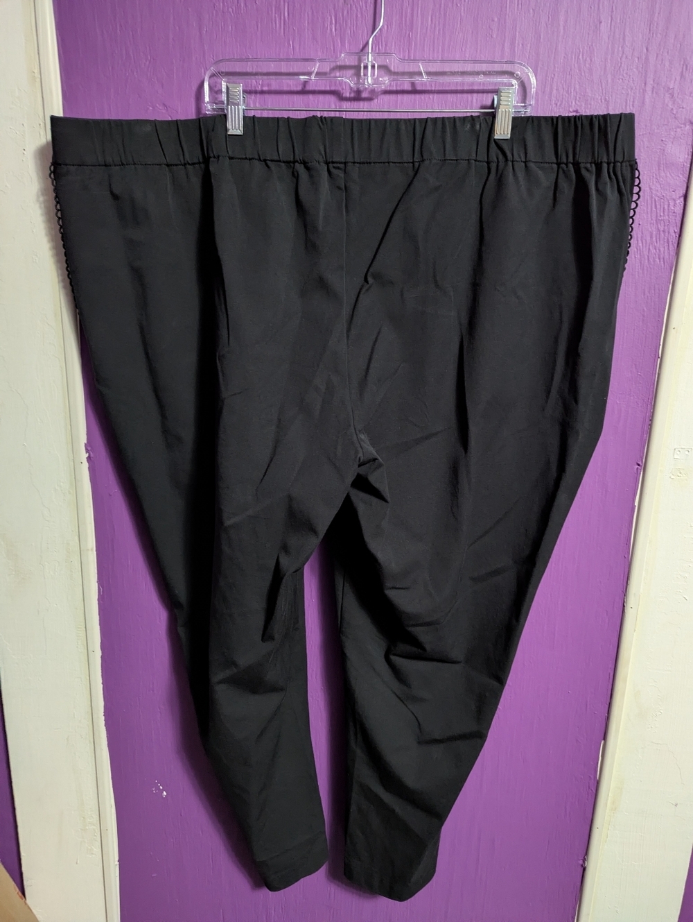 ๐ Isaac Mizrahi Black Cording Lace Accent Pull On Trousers 30 6X - Picture 3 of 3
